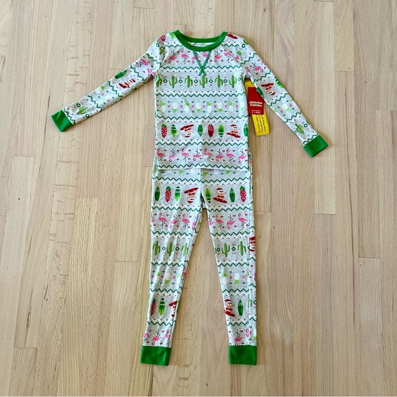 NWT Jammies For Your Families Surfing Santa Top & Pants Christmas Pajama Set - Picture 2 of 6